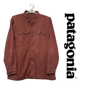 Patagonia Mens Light Farriers Shirt Hemp Recycled Poly Red Rust Work Utility XXL